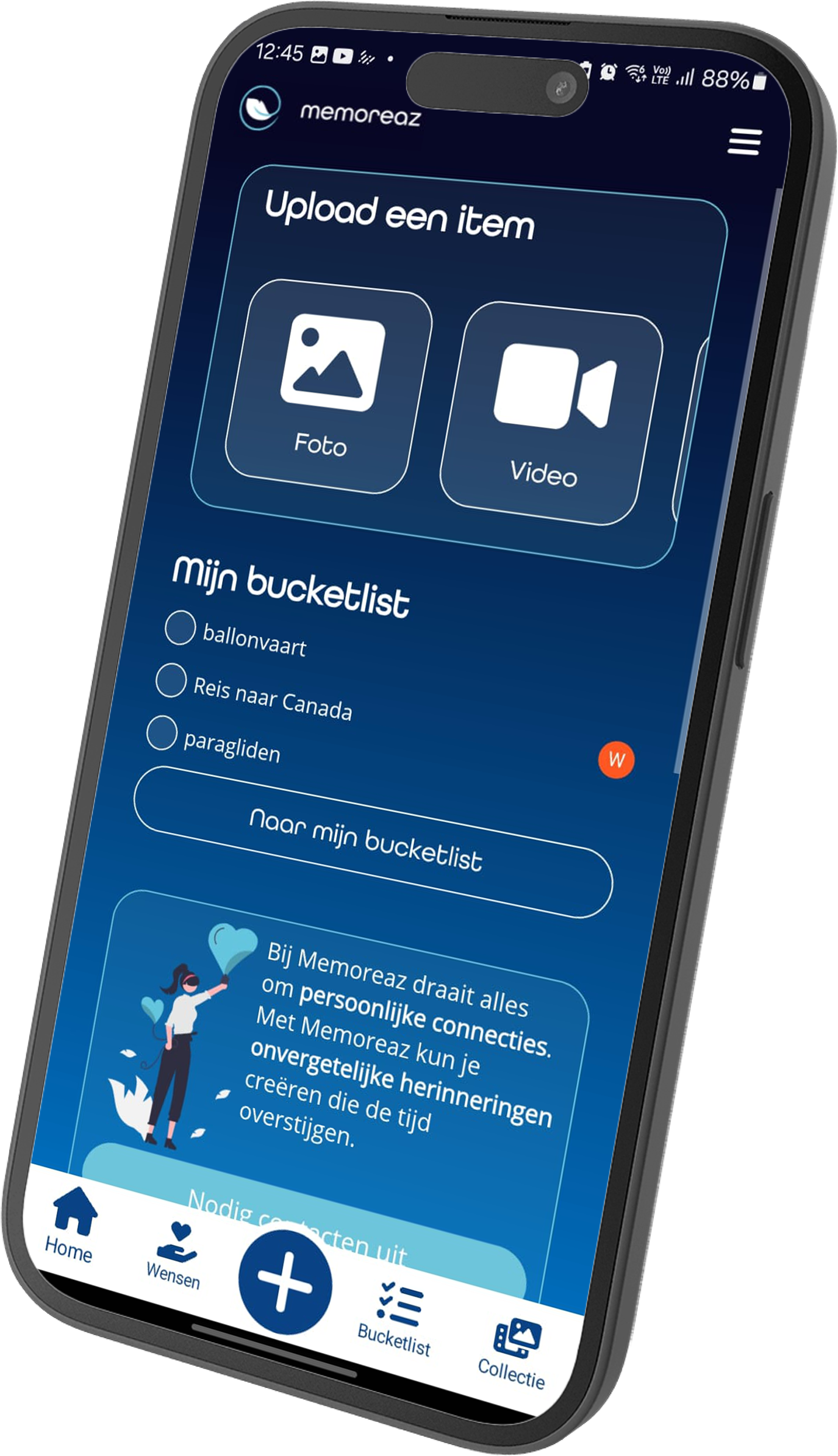 Phone with Memoreaz app